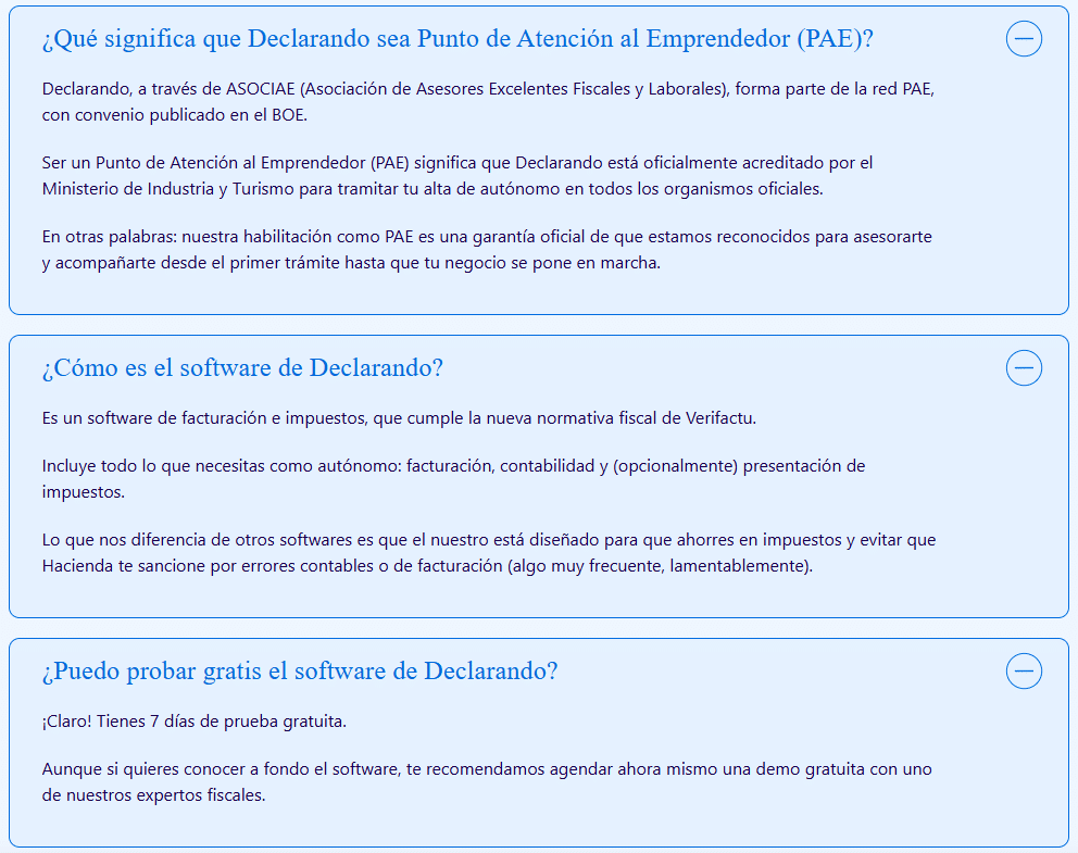 Software de facturación Declarando